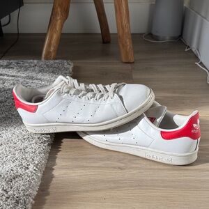 Adidas Stan Smith White and Red Sneakers